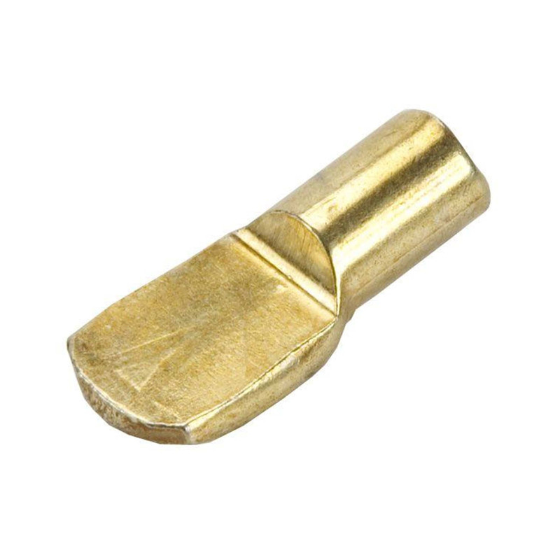 Flat Spoon Style Shelf Support - 1/4" Pin - Brass - 25 Pack